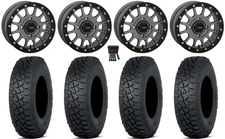 System 3 SB-5 14" Wheels Grey 30" Tenacity XNR Tires Kawasaki Mule Pro FXT KRX