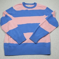 J. Crew Sweater Mens Size Large Crewneck Striped Knit Heritage Cotton Preppy
