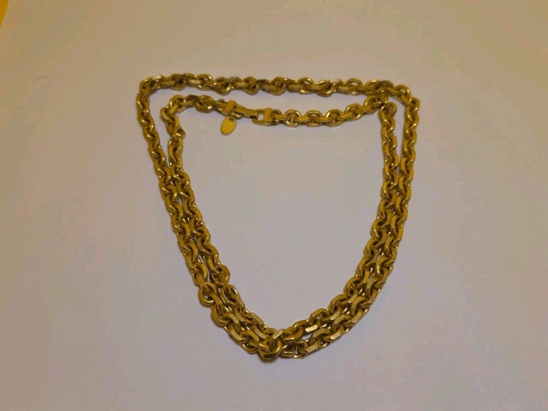 Vintage Les Bernard 30" Gold Toned Chain Necklace