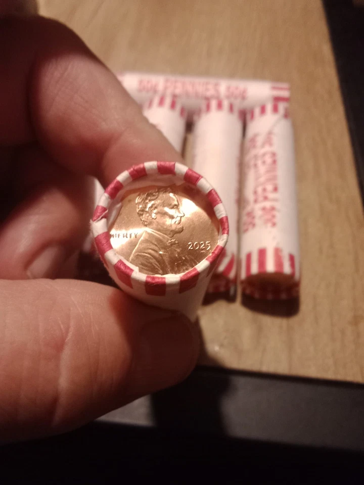 2022, 2023, 2024, 2025P Lincoln Shield  Roll - Lot Of 4 Rolls All BU (OBW) Rolls - Image 4 of 4