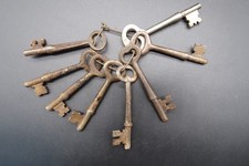 Vtg or Antique Lot of 8 Skeleton Keys of Various Shapes
