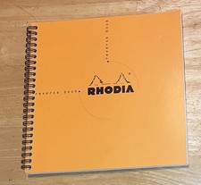 Rhodia Wirebound Graph Paper Reverse Notebook in Orange - 8.25 x 8.25 - NEW