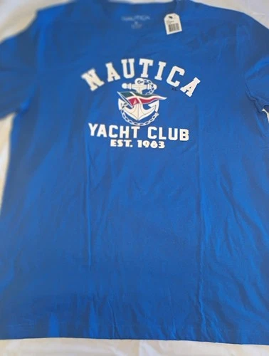 Nautica Yacht Club Est. 1983 Men's XL Blue Logo Graphic Crew Neck T-Shirt - product listing photo
