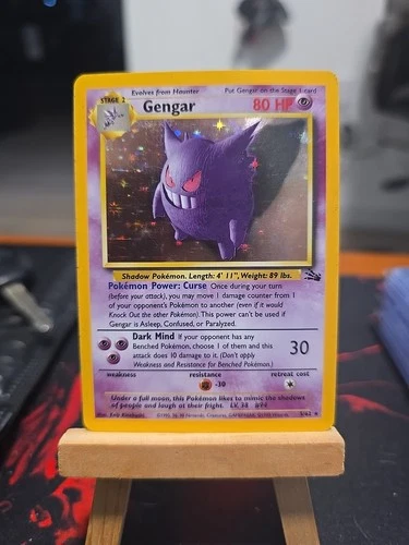 Pokémon TCG Gengar Fossil Holo Card 5/62 Unlimited Rare