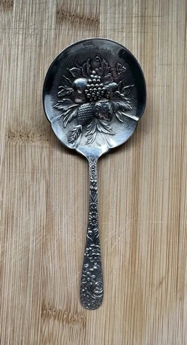 Sterling Silver S Kirk & Son Repousse Solid Spoon Berry Bowl 5" T Monogram