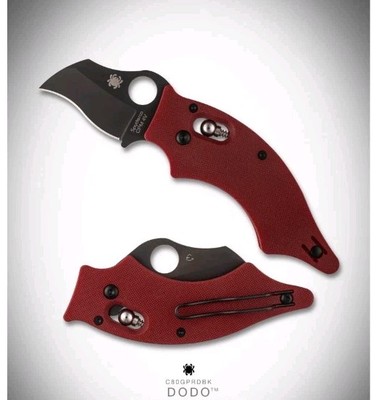     Spyderco St. Nick s Knives Exclusive Dodo C80GPRDBK Red G10 Black 4V DLC 