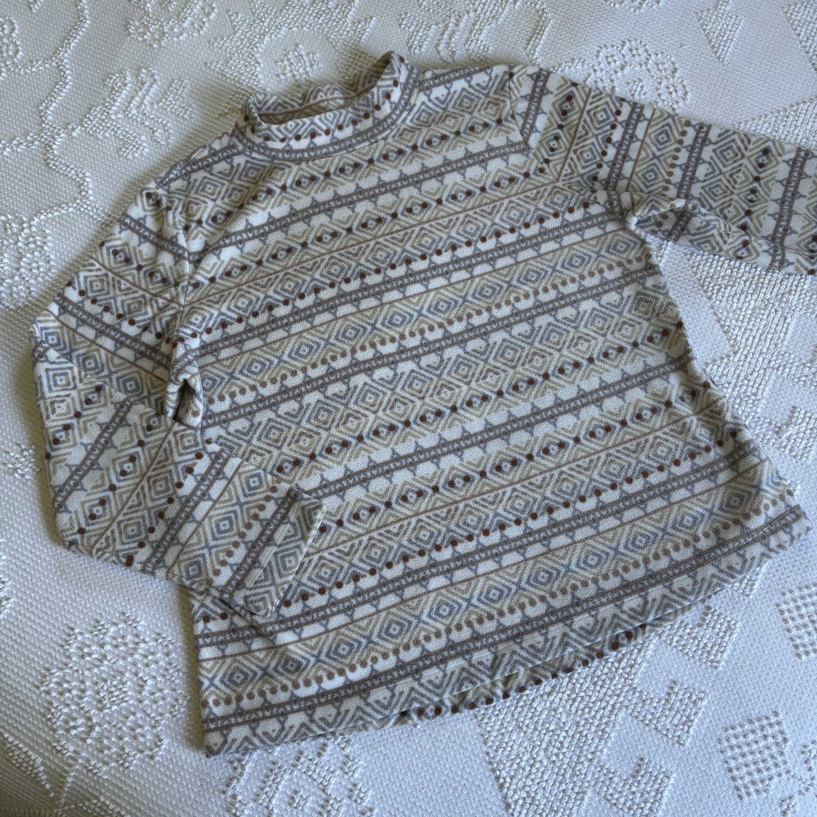 Croft & Barrow women’s size XL polyester fleece mock neck patterned sweater