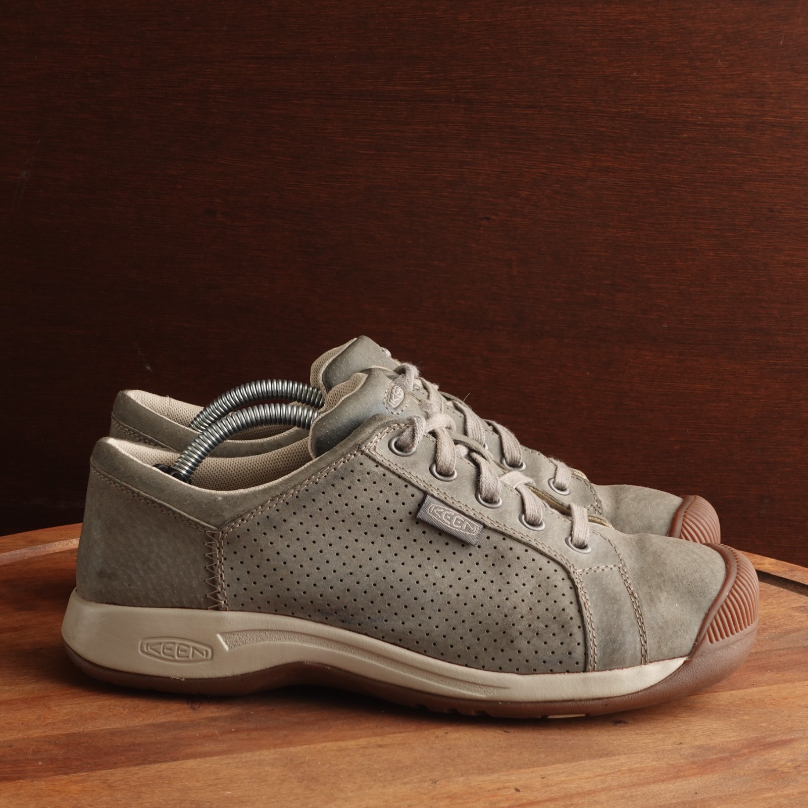 Scarpe Keen donna taglia 8 grigie da viaggio in pelle escursionismo outdoor sneaker basse casual