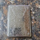 Antique German Florentine Silver Tone Cigarette Card Pocket Case Parisian Design