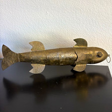 Vintage Large 16  Articulated Solid Brass Fis...