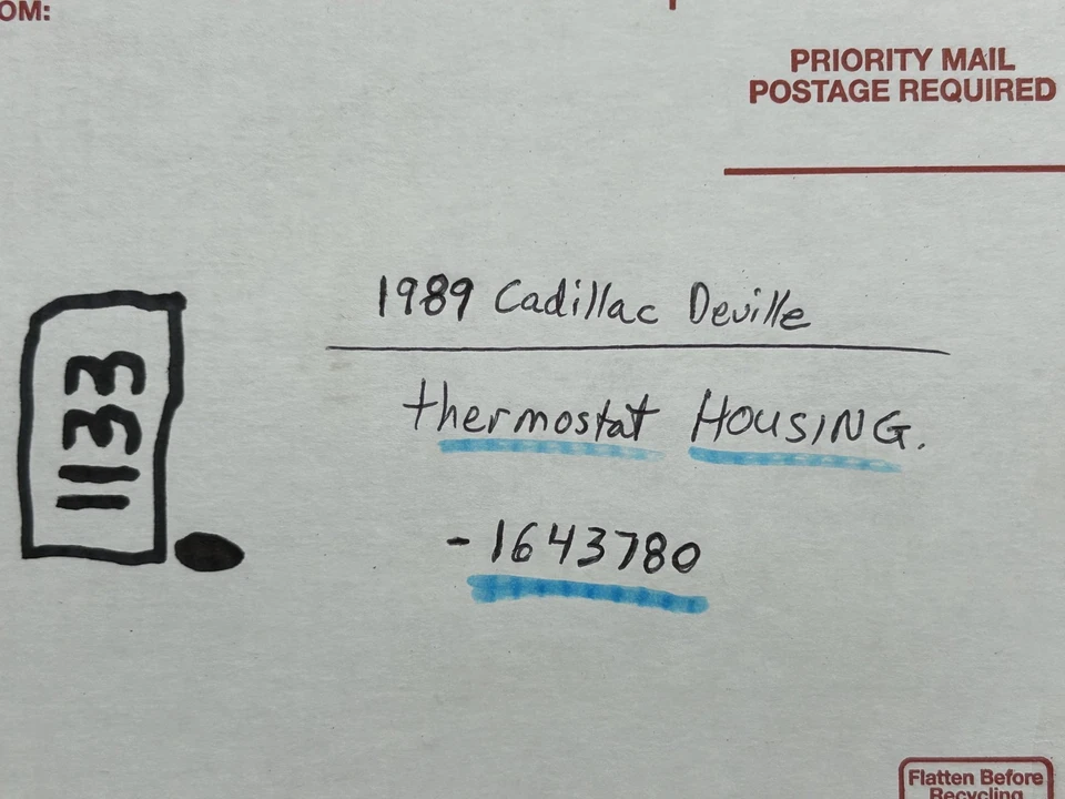 87-89 Cadillac - 4.5 Eldorado Deville Seville 4.5L THERMOSTAT HOUSING 1643780 - Image 2 of 4