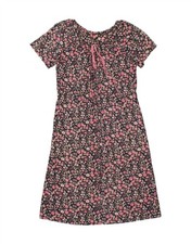 VINTAGE Womens Basic Dress UK 14 Medium Multicoloured Floral BL03