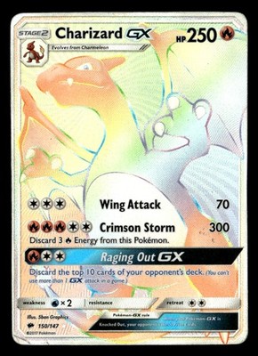 Charizard GX (Secret) Rainbow Rare SM - Burning Shadows 150/147 HP Pokmon TCG | eBay Charizard GX (Secret) Rainbow Rare SM - Burning Shadows 150/147 HP Pokmon TCG | eBay