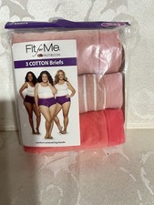 New Vintage Fit For Me 3 Pack Women's Cotton Briefs Size 13