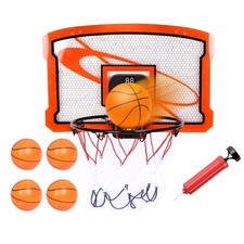 Indoor Mini Basketball Hoop Set Over Door Basketball Hoop with 4 Inflatable Ball
