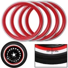 4x Portawalls Red White Wall Tire Insert 17" Rims Sidewall Set