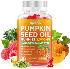 Pumpkin Seed Oil Gummies with Saw Palmetto, 3000mg Per Serving Pumpkin Seed Oil