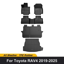 Car Tpe Floor Mats Trunk Mat Rear Backrest Mat Fit For Toyota Rav4 2019-2025