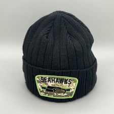 New Era Men's Seattle Seahawks Beanie Hat OSFM Black NFL Salute To Service Fan