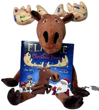 Kohl's Cares Plush Elmore the Christmas Moose with his Book Soft & Decorated 16"