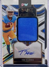 2025 Select Tre Harris Auto Jersey #14/75 RPA White Prizm Chargers