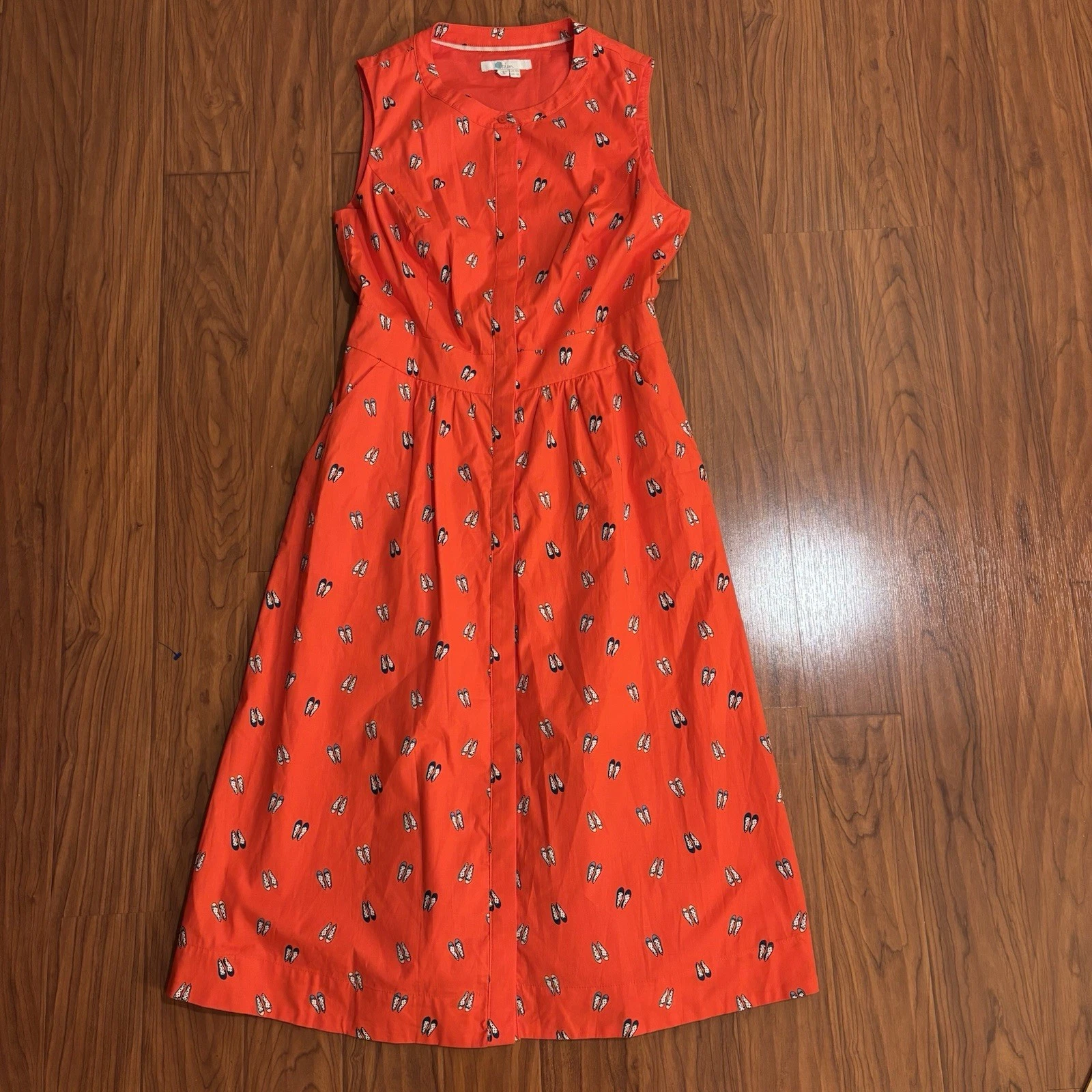Boden Leila Shirt Dress Womens 6L Rosehip Red Ballet Slipper Sleeveless
Opens in a new window or tab