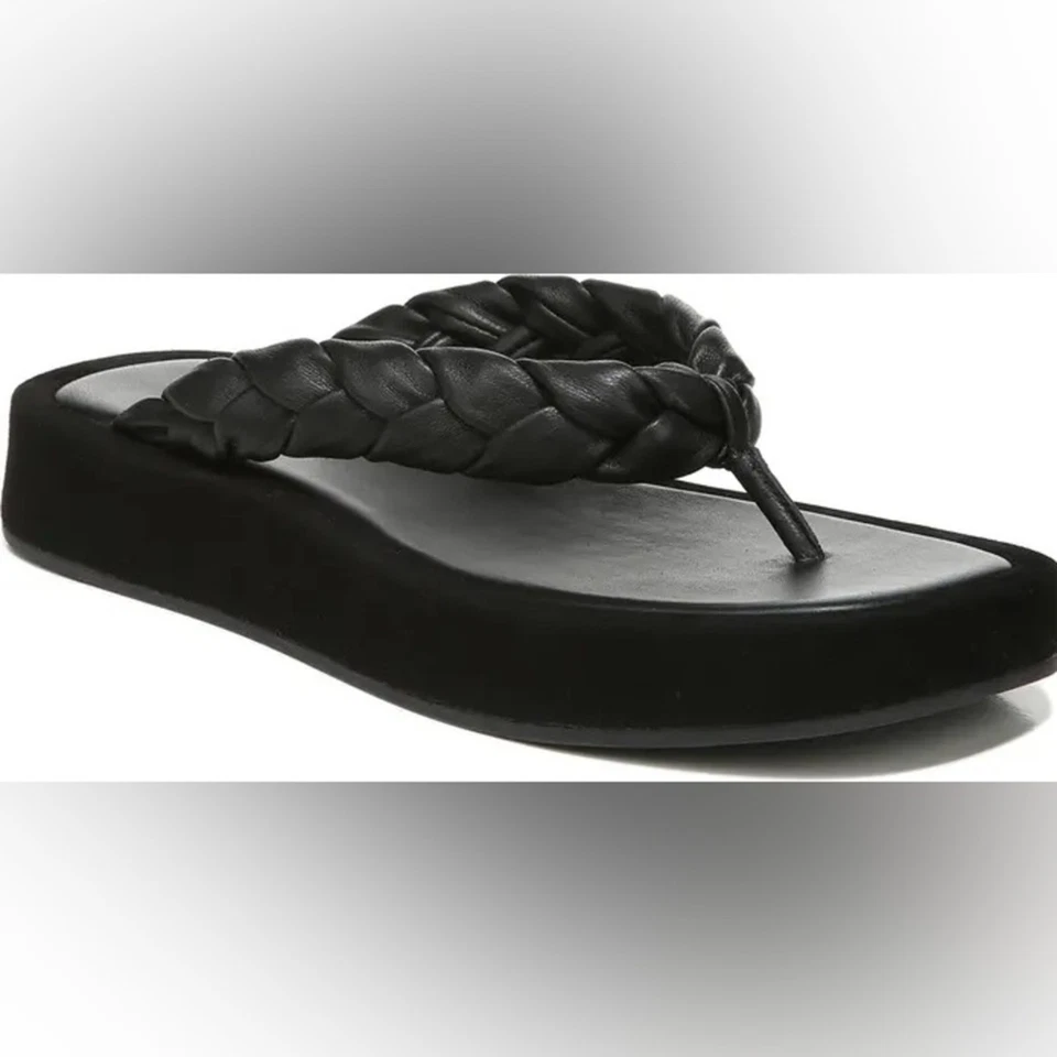 Chanclas Vince Nita Trenzadas de Cuero y Gamuza con Plataforma Talla 7 Foto 2 de 4