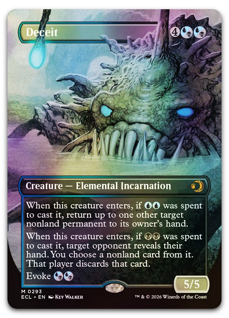 Deceit (Borderless) #293 (Foil) (NM) Lorwyn Eclipsed ECL Magic MTG