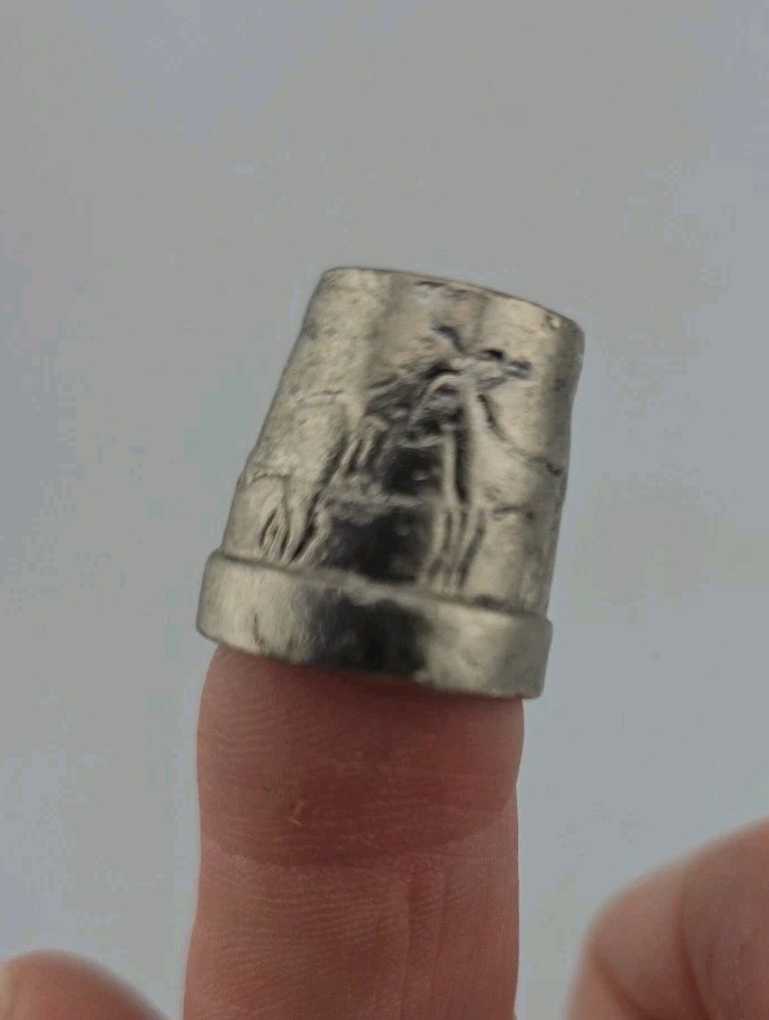 Lot Of 4 Etched Pewter Thimbles- Wildlife