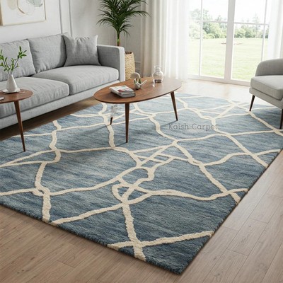 Its Trending Hand-Tufted All Custom Size & Color 100% Soft Wool living room