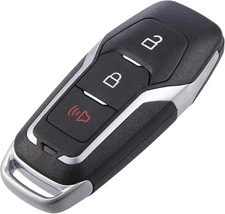 X AUTOHAUX M3N-A2C31243800 Car Key Fob Shell 3 Button Black, Silver Tone, Red 