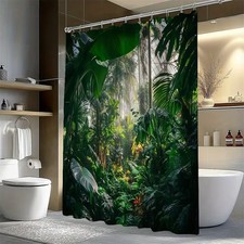 Tropical Jungle Forest Waterproof Shower Curtain Bathroom Decor Multi-size