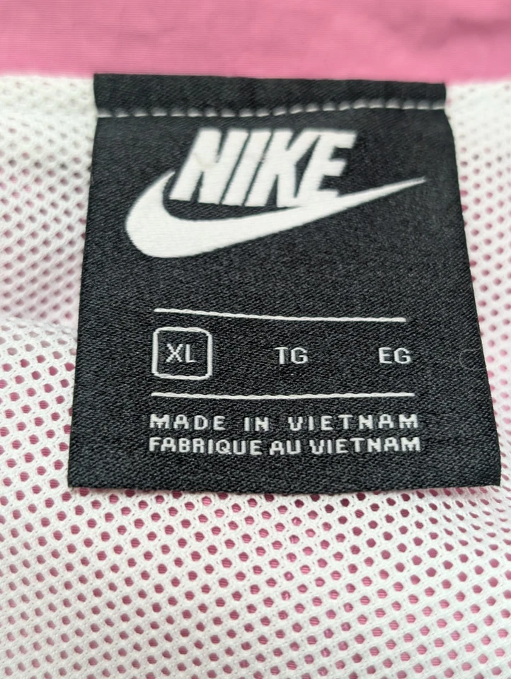 NIKE Veste Long Coupe-Vent Femme XL Rose Bleu Blanc Vintage Neuf | 322BSR - Photo 2/4