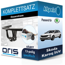 Für Skoda Karoq SUV 17 - jetzt ORIS Anhängerkupplung starr + 13polig E-Satz neu