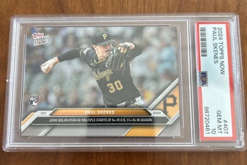 💎 Paul Skenes: PSA 10 Topps Now Rookie  407 /18345 (RC) Pittsburgh Pirates