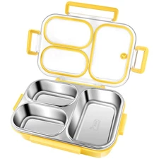 Stainless Steel Lunch Box for Adults 25 oz 3 Compartment Metal Bento Box with...