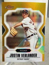 2007 Topps Finest 'Gold Refractor' Justin Verlander #75 serial'd 18/50 266 Wins