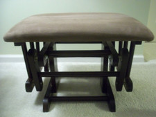 UPHOLSTERED BROWN OTTOMAN FOOTSTOOL ROCKER GLIDER BABY NURSERY 21 X 16 X 15