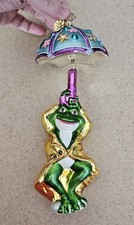 RARE CHRISTOPHER RADKO HANGING FAIRWEATHER FROG UMBRELLA CHANDELIER ORNAMENT