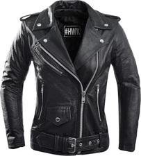 HWK Brando Leather Motorcycle Jacket for Women, 3X-Large- NEW
