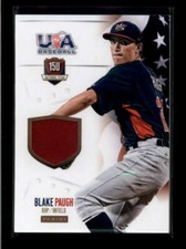 BLAKE PAUGH 2014 PANINI USA BOX SET USED WORN JERSEY PATCH #18/35 AK1 ID: 676361