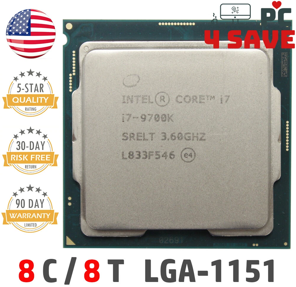 Intel 9th Gen Core i7-9700K 3.6GHz (Turbo 4.9GHz) 8-Core 12M LGA1151 SRELT SRG15