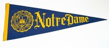 University of Notre Dame vintage pennant old lettering 1950s / 1960s full size