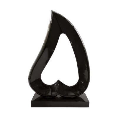 Skulptur Herz aus schwarzem Marmor Black Marble Heart Sculpture
