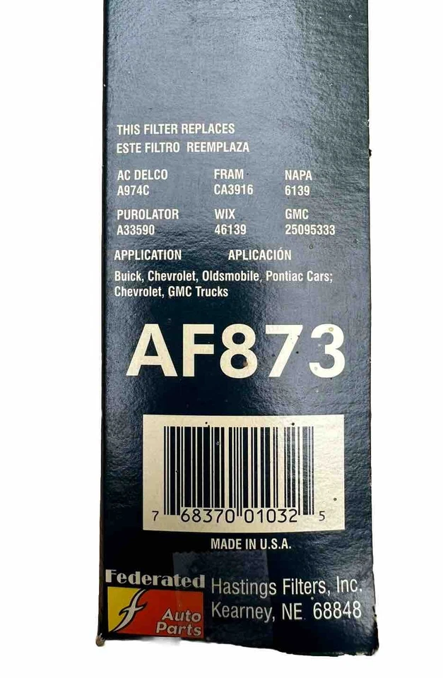 Filtro de aire Hastings AF873  Foto 2 de 4