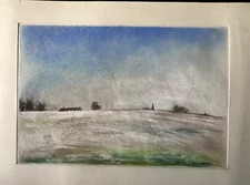 Franz Ehmke *1928-2018 Gdr Painter Pastel Blankenfelde Floating Snow Signed