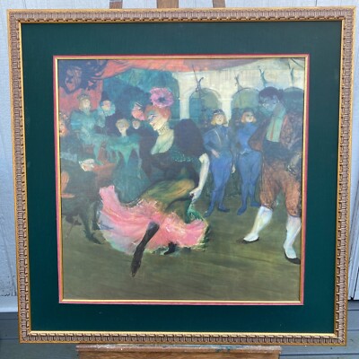 Vintage Toulouse-Lautrec Marcelle Lender DANCING THE BOLERO 42''x42'' Gold Framed