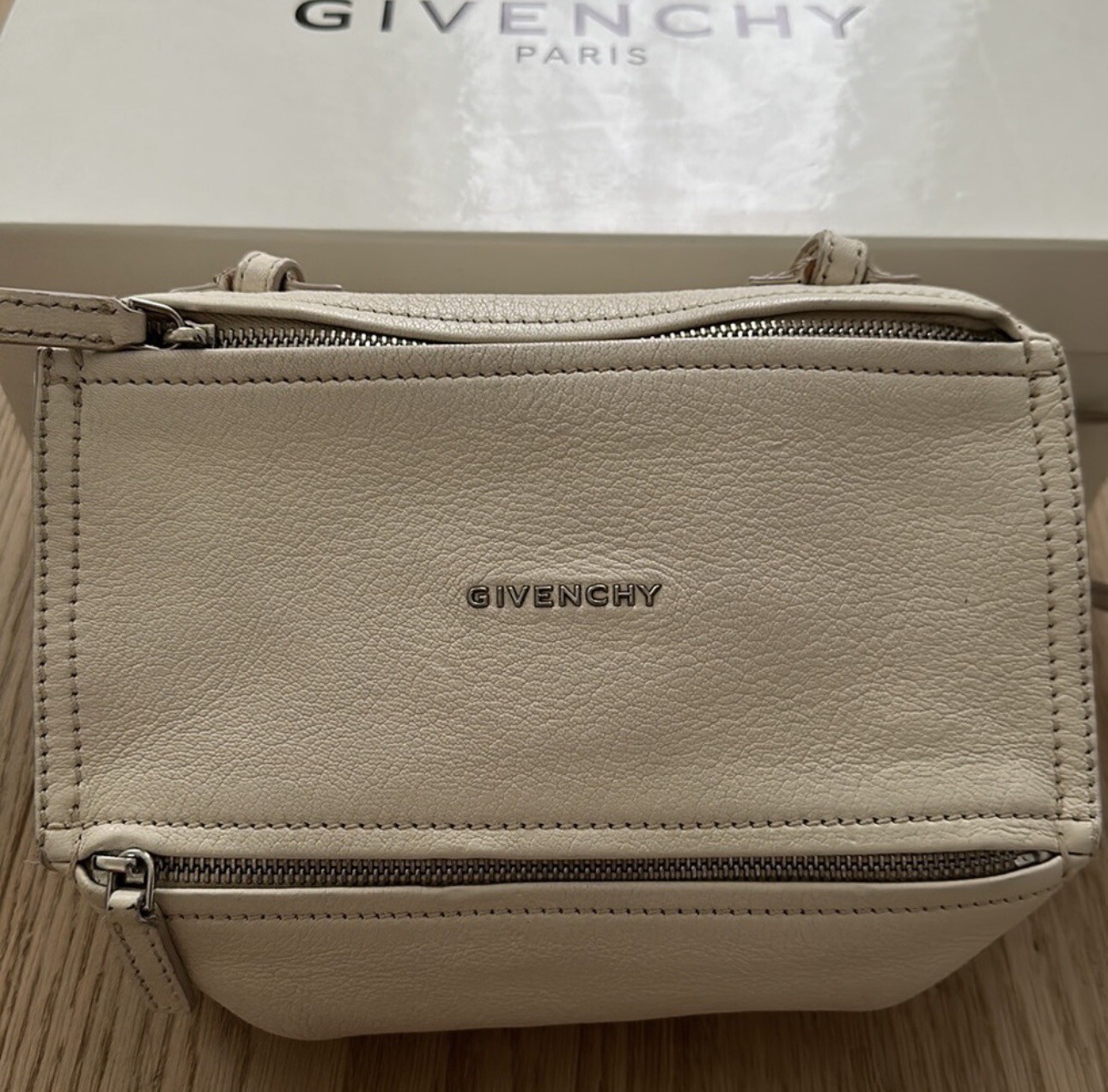 Givenchy Small Pandora Leather Crossbody Bag White/Cream eBay