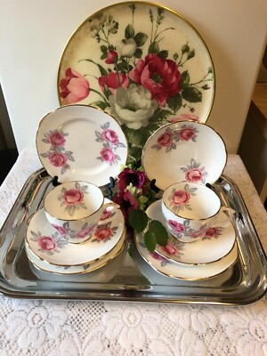 Vintage ''Diamond'' Fine Bone China England / 8-teiliges Teeservice / siehe Details