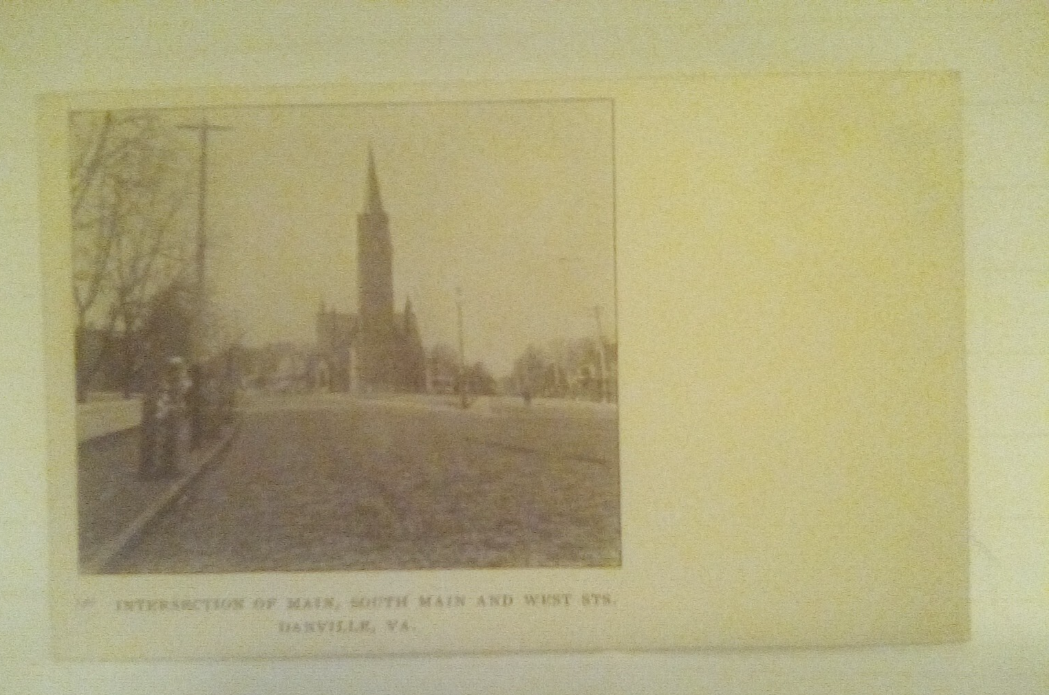 Vintage Postcard 1908 - Intersection Main South Main & West Street - Danville VA